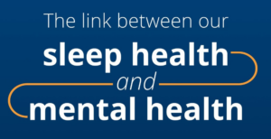 Graphic with text saying Sleep Health and Mental Health